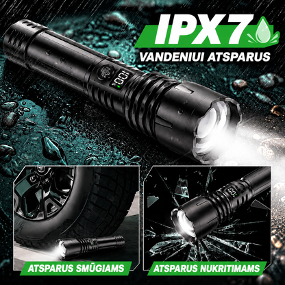 IPX7 atsparumo vandeniui aliumininis žibintuvėlis