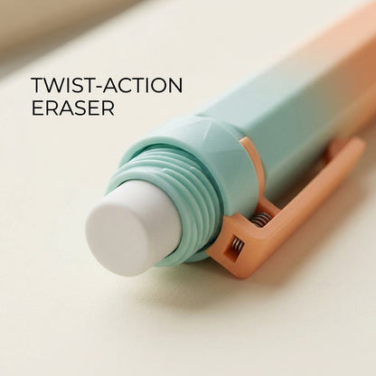 QiasFnm™ Aesthetic Erasable Gel Pen with Twist-Up Eraser | Cute Pastel 2-in-1 Smooth Writing Pen for Journaling, Note-Taking, School & Office Supplies