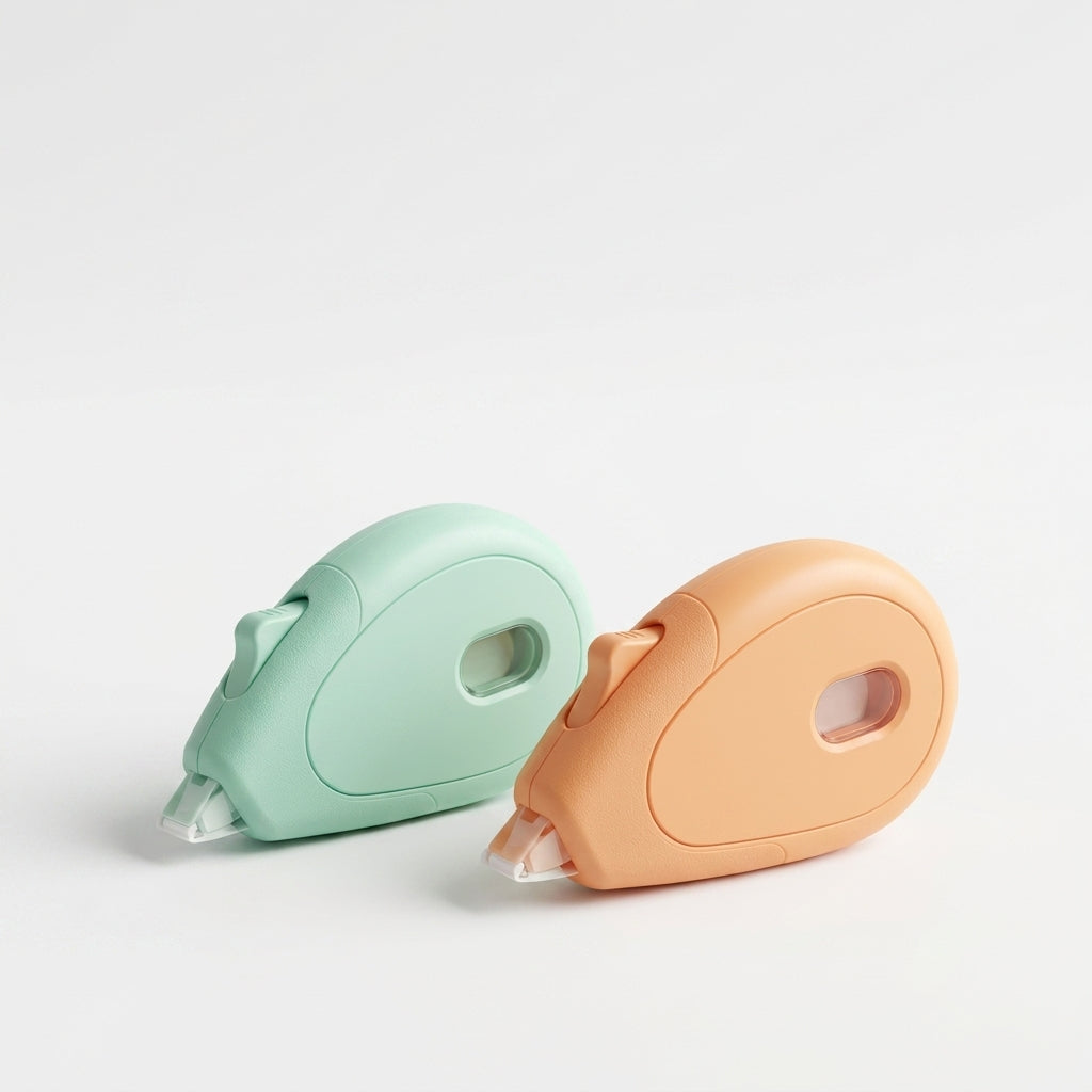 QiasFnm™ 2-in-1 Ergonomic Correction Tape & Glue Roller Set | Side-Action Trigger White Out Tape & Double-Sided Adhesive Tape Runner | Mess-Free Pastel Stationery for School, Office, Scrapbooking & Journaling